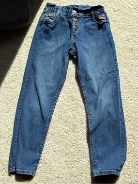 Chipie Blue Denim Jeans with Brass Accent